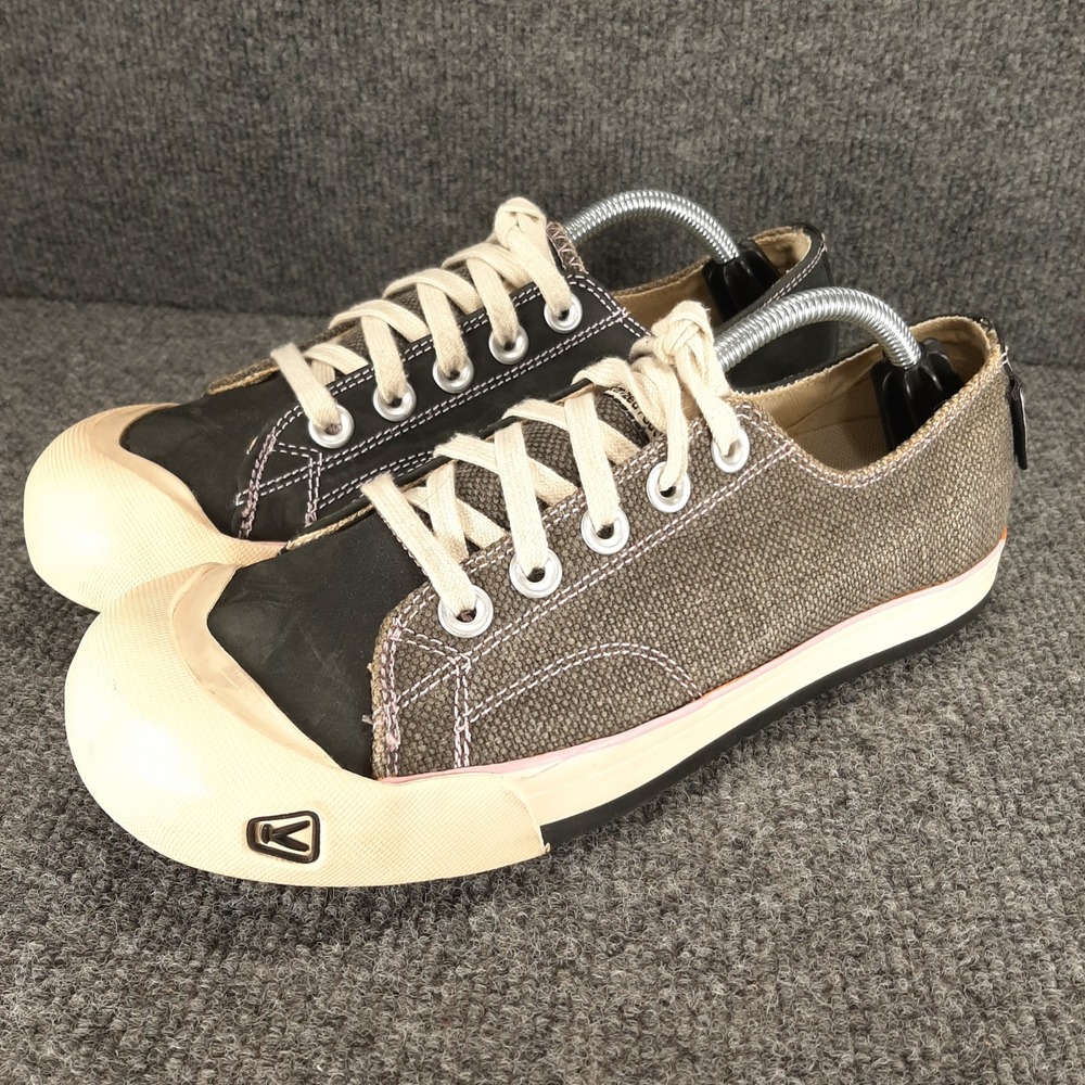 Keen Sneakers Coronado 5239-BKBK 8.5 Black Brown Womens Canvas Low Top